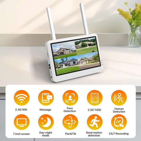 Wifi nvr with screen 7inch